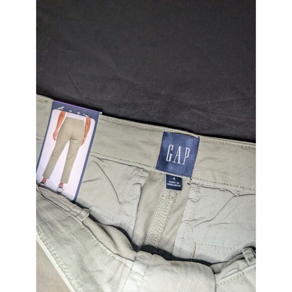 GAP Womens Slim Ankle Pants Size 4 green Stretch Cotton Chino NWT - Picture 2 of 9